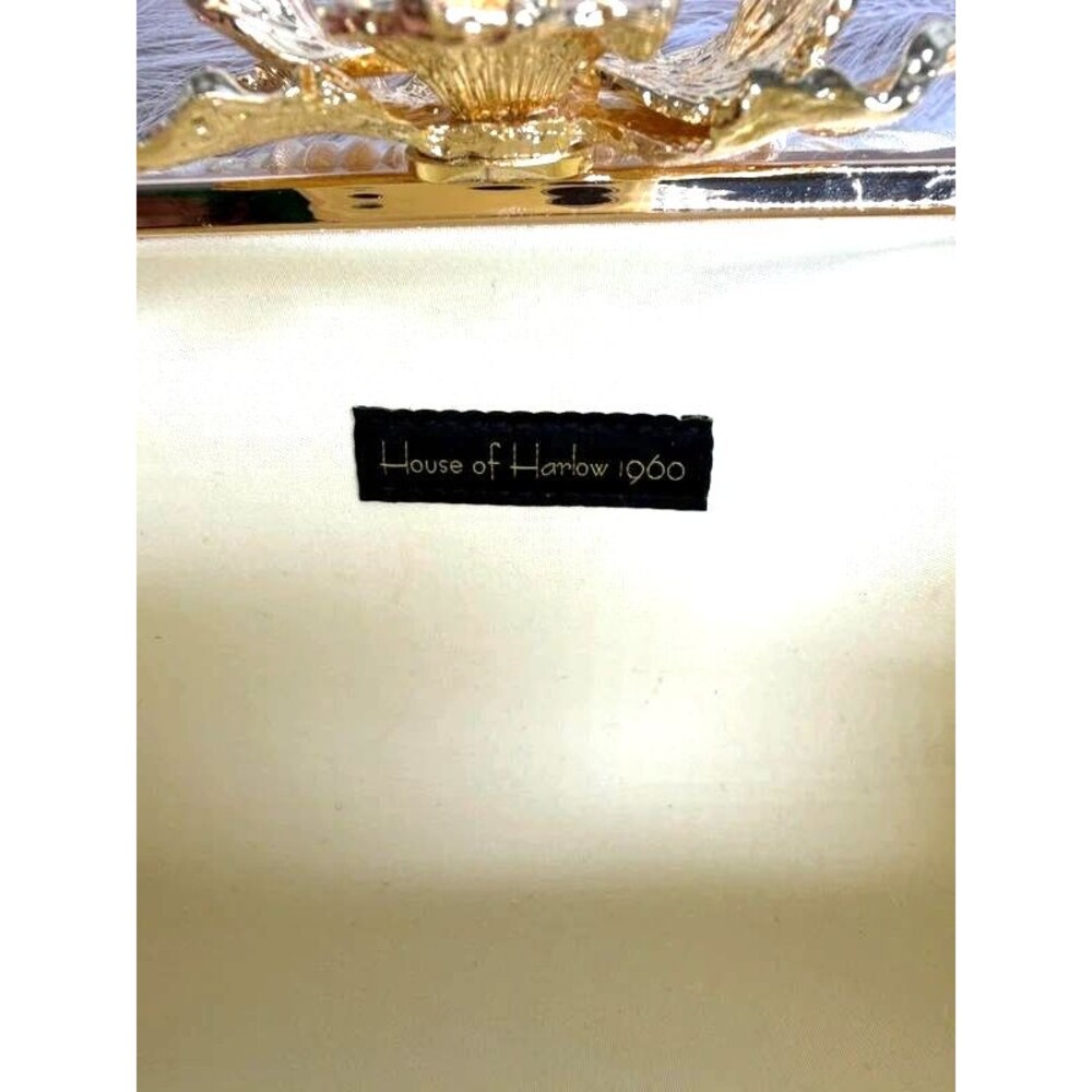Vintage The House of Harlow 1960 Clutch w/gold leaf earrings Old Hollywood Glam - Picture 4 of 7